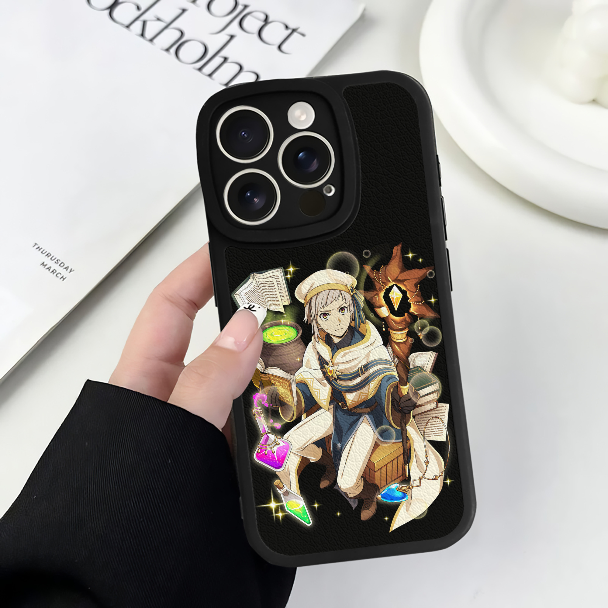 （画像用） 文豪ストレイドッグス Bungo Stray Dogs 【iPhone 16シリーズ対応】シリコンスマホケース（レザー調） 材質：シリコン